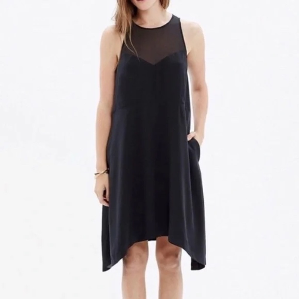 Madewell Black Silk Parkview Dress - Size Small